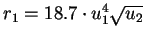 $r_1=18.7\cdot u_1^4\sqrt{u_2}$