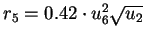 $r_5=0.42\cdot u_6^2\sqrt{u_2}$